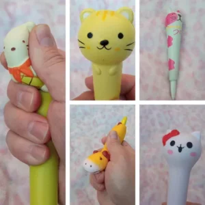 lápiz squishy con forma gatos y perros kawaii antiestrés