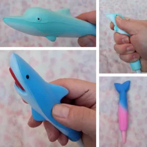 lápiz squishy con forma tiburón delfín sirena kawaii antiestrés