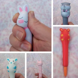 lápiz squishy conejo ratón cuy kawaii antiestrés