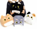 Peluche gato cuadrado kawaii felpa antiestrés varios colores
