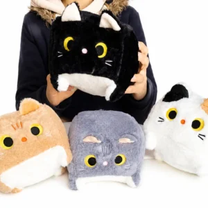 Peluche gato cuadrado kawaii felpa antiestrés varios colores