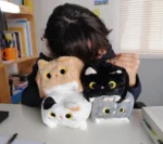 Peluche gato cuadrado kawaii felpa antiestrés varios colores