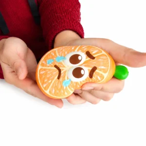 Squishy Naranja Kawaii Antiestrés Sensorial con expresión llorando