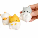 Squishy Pack 3 Gatitos Kawaii Antiestrés con Malla Protectora