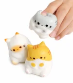 Squishy Pack 3 Gatitos Kawaii Antiestrés con Malla Protectora