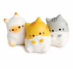 Squishy Pack 3 Gatitos Kawaii Antiestrés con Malla Protectora