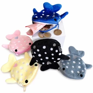 Monedero peluche kawaii ballena tiburón varios colores Fiorlla
