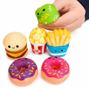 Set de 6 squishy comida rápida kawaii antiestrés