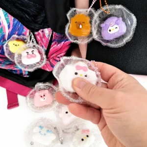 Pack 4 Squishy Llavero Kawaii con Bolsa Transparente